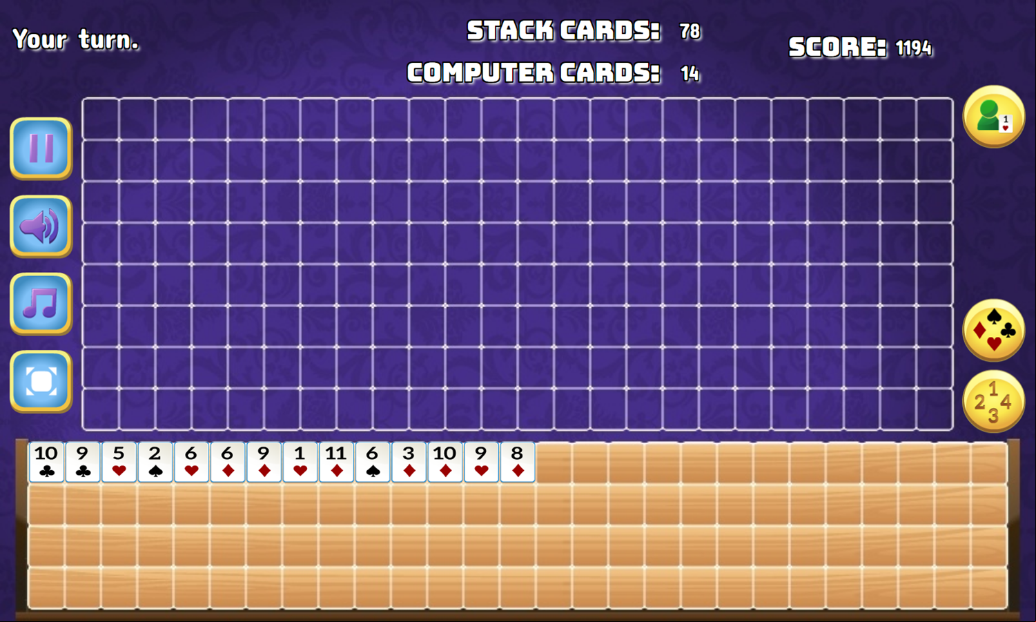 Rummi Game Start Screenshot.