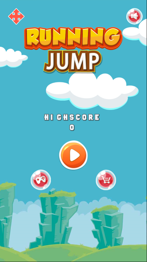 Running Jump Game Welcome Screen Screenshot.
