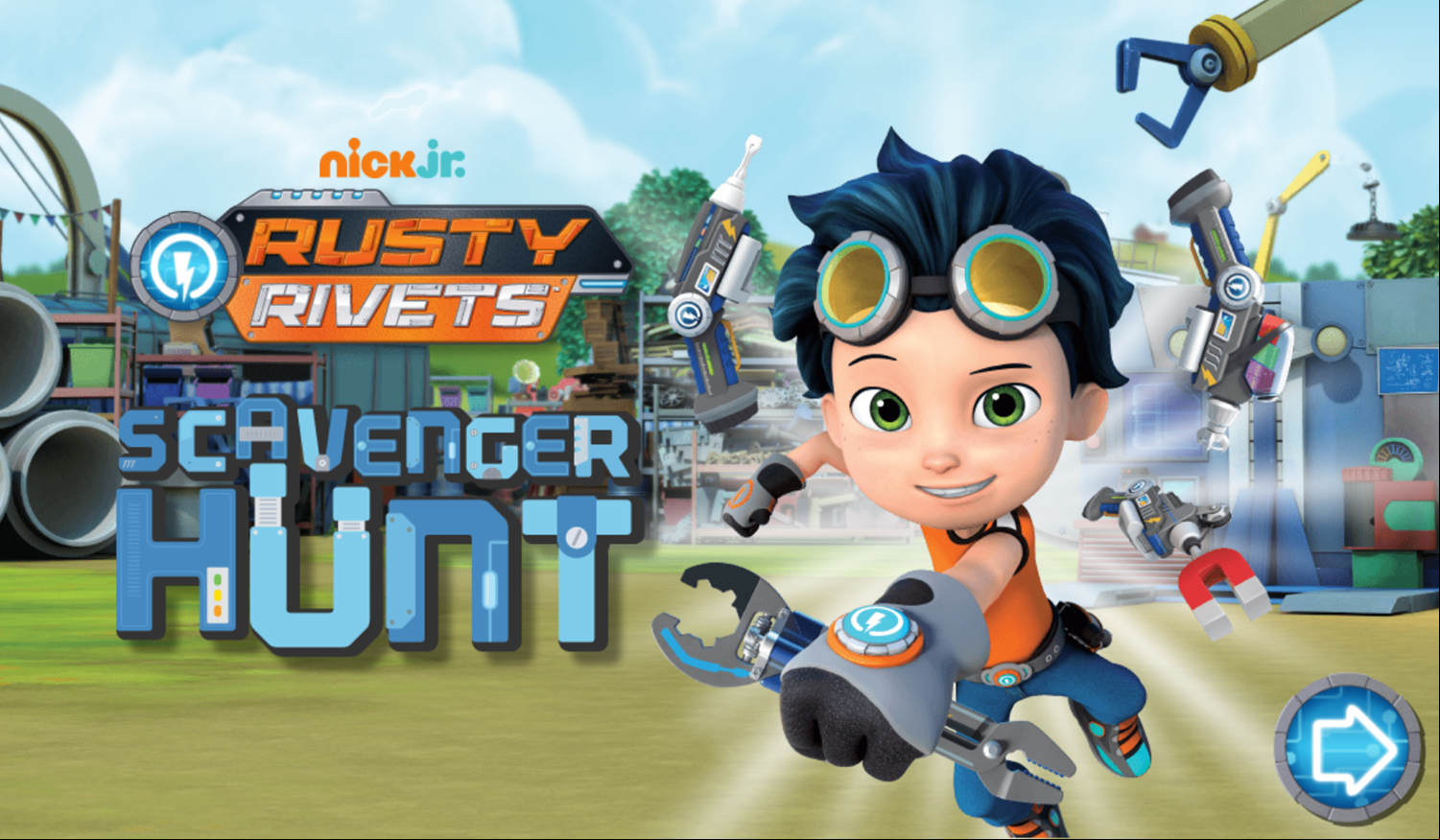 Rusty Rivets Scavenger Hunt Game Welcome Screen Screenshot.