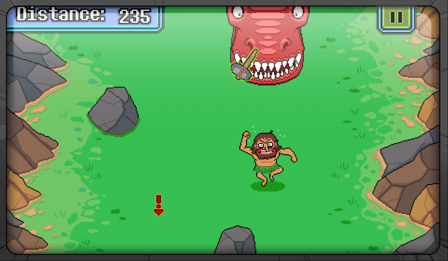 Sanjay and Craig Frycade Game Caveman Track and Field Game Play Screenshot.