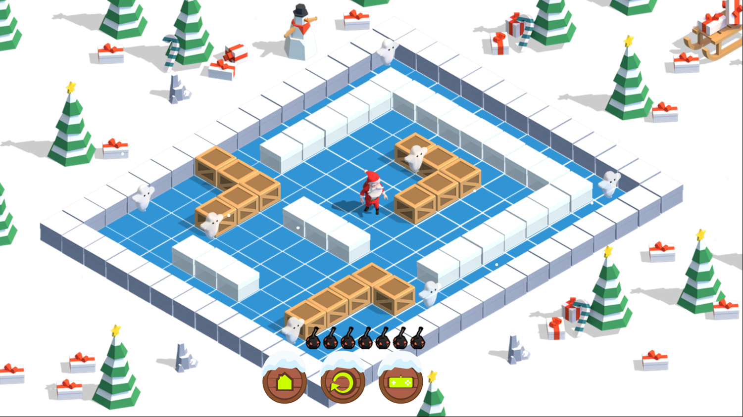 Santa Bomber 3D Game Screenshot.
