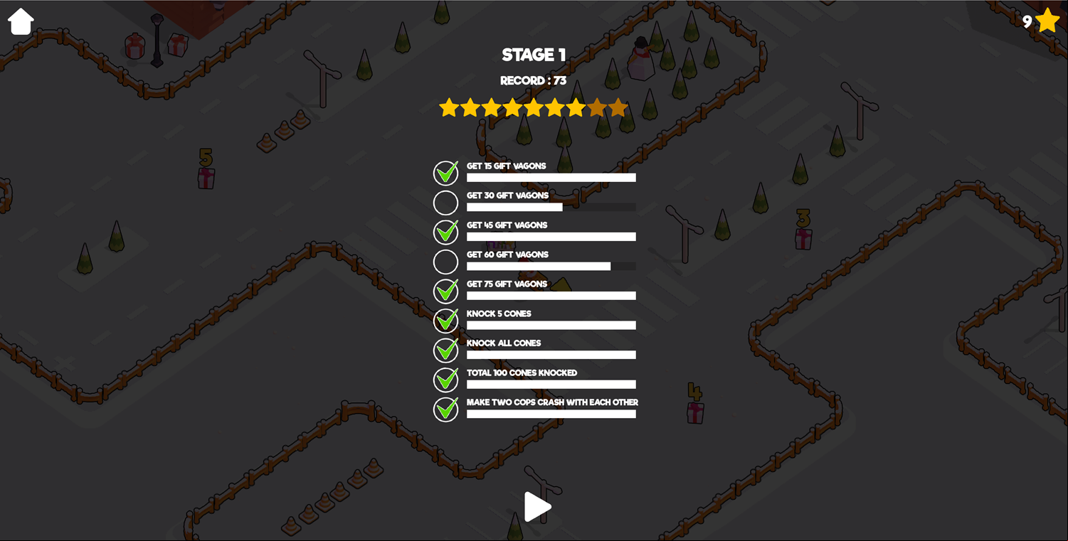 Santa Chase Game Goals Screen Screenshot.