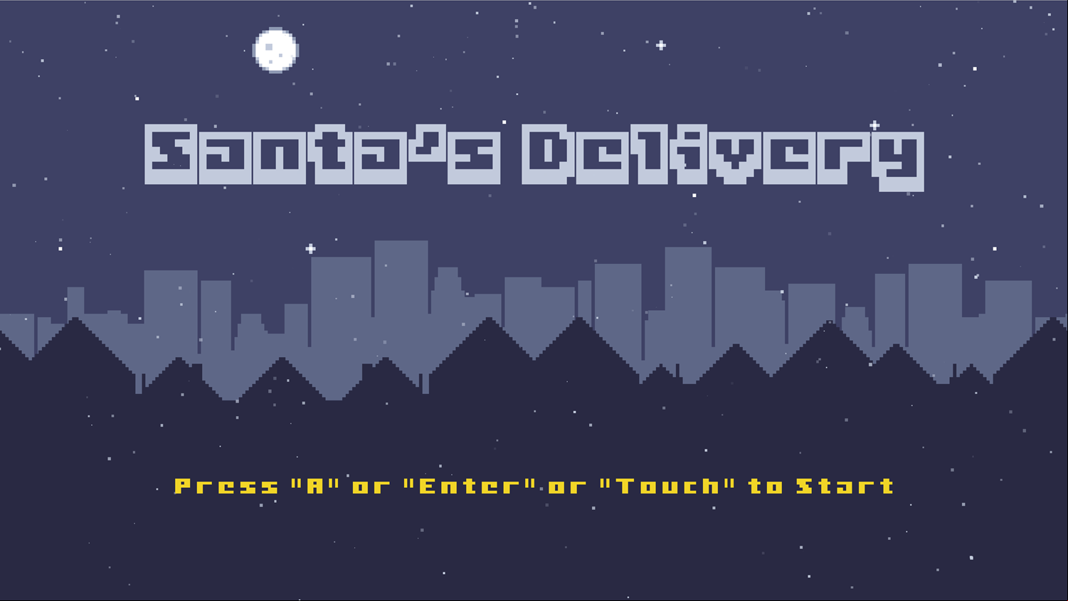Santa's Delivery Game Welcome Screen Screenshot.