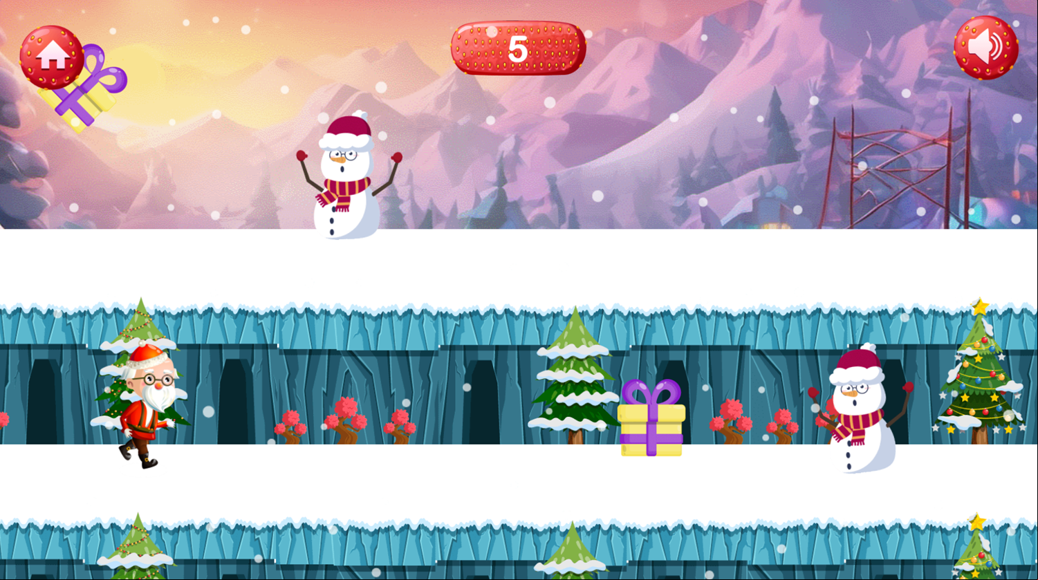 Santa's Snow Run Game Play Screenshot.