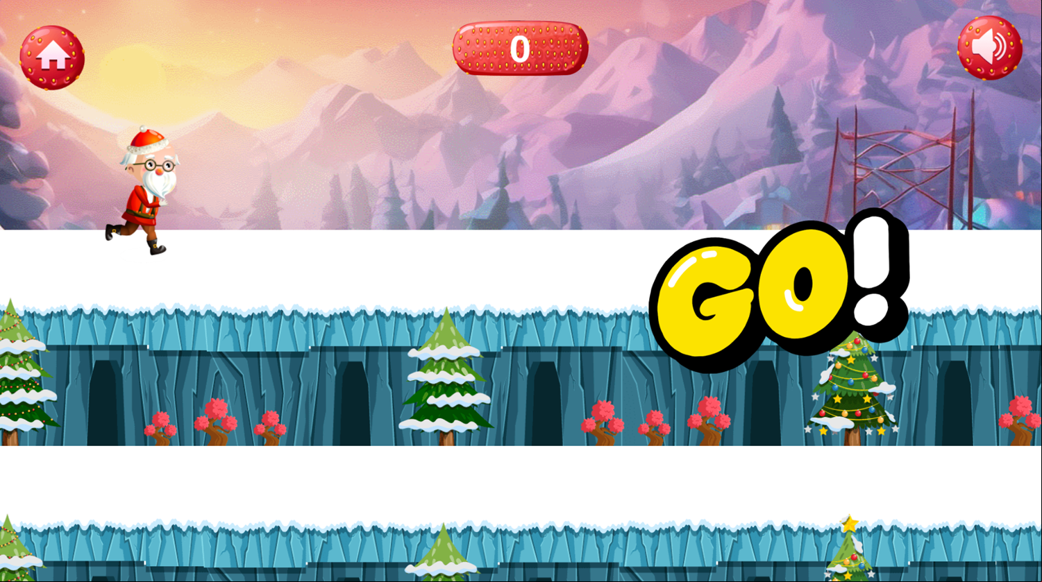 Santa's Snow Run Game Start Screenshot.