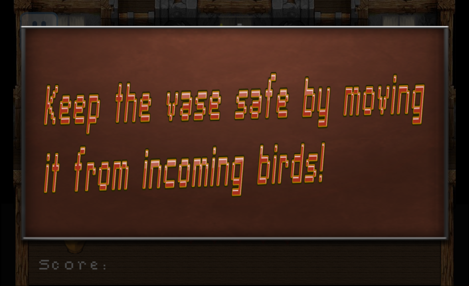 Save The Vase Game Instructions Screenshot.