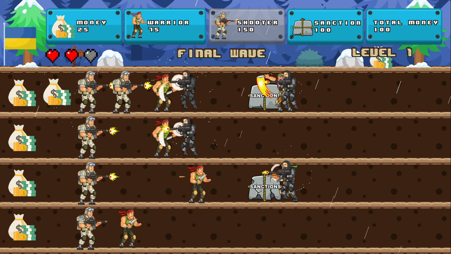 Save Ukraine Game Level Defense Screenshot.
