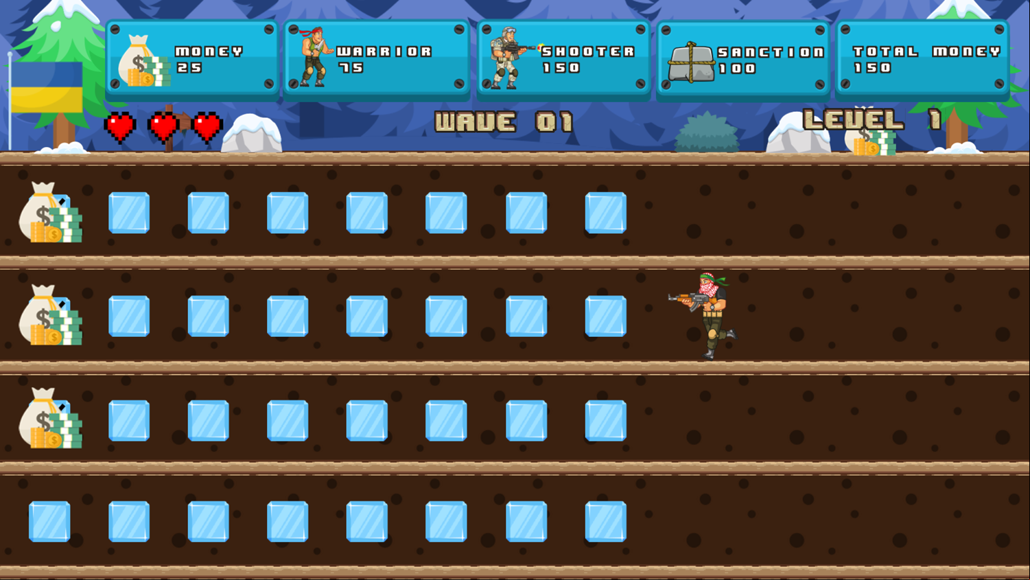 Save Ukraine Game Level Play Screenshot.