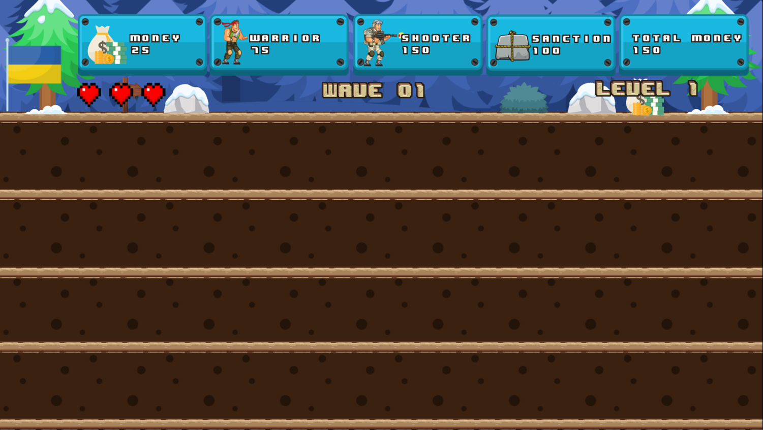 Save Ukraine Game Level Start Screenshot.