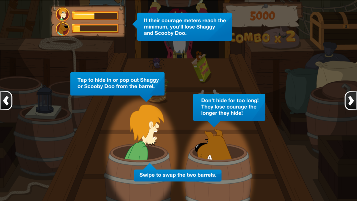 Scooby Doo Barrel of Treats How to Play Instructions Screenshot.