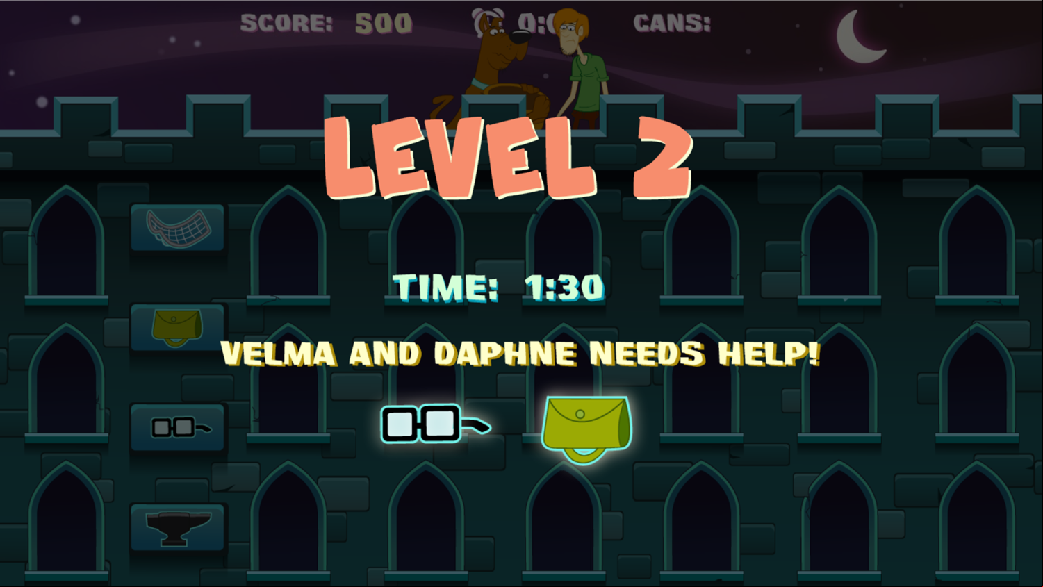 Scooby Doo Castle Hassle Level Goals Screenshot.