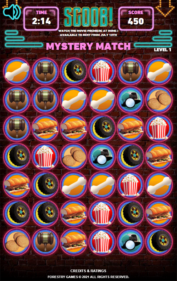 Scooby Doo Mystery Match Game Screenshot.