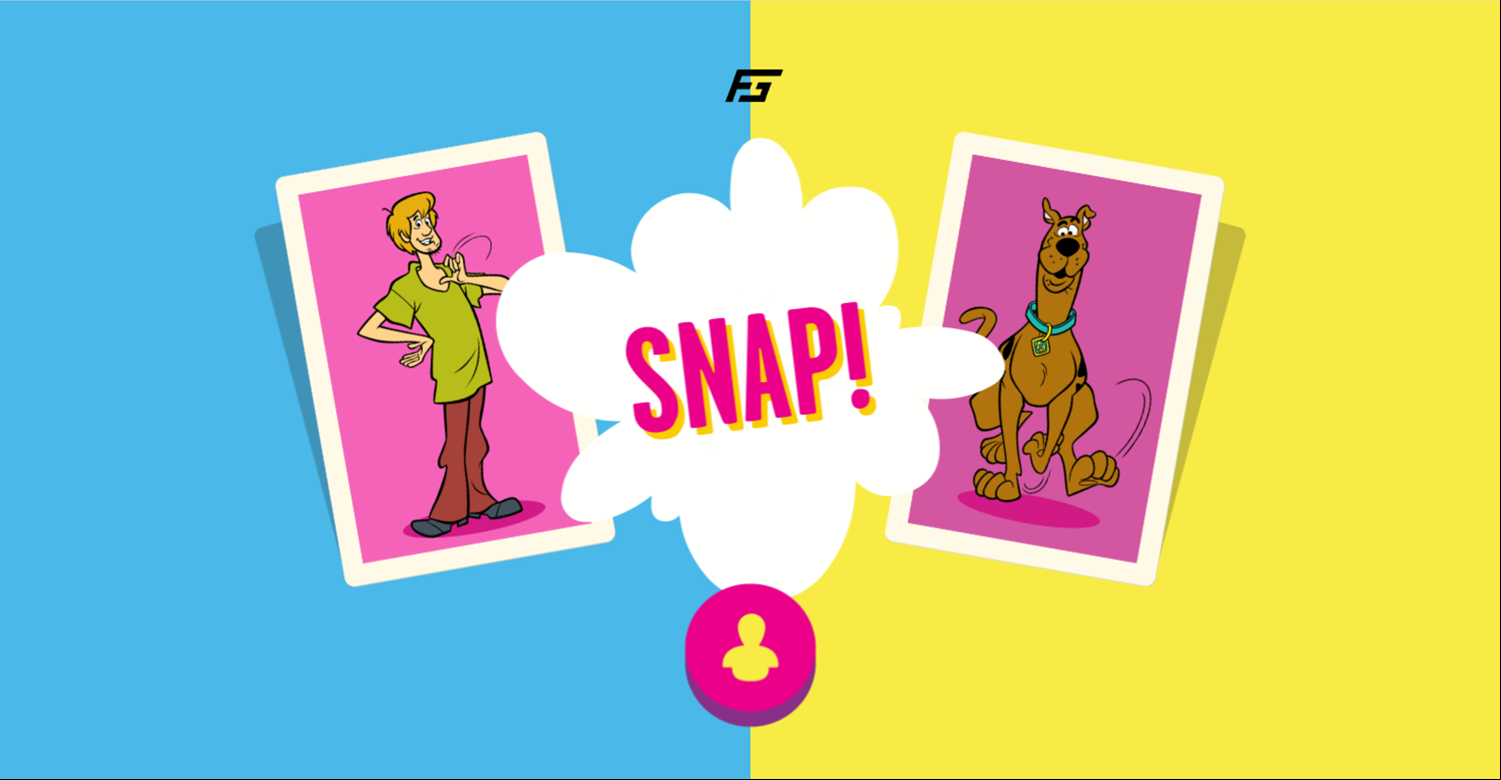 Scooby Doo Snap Card Matching Game Welcome Screen Screenshot.