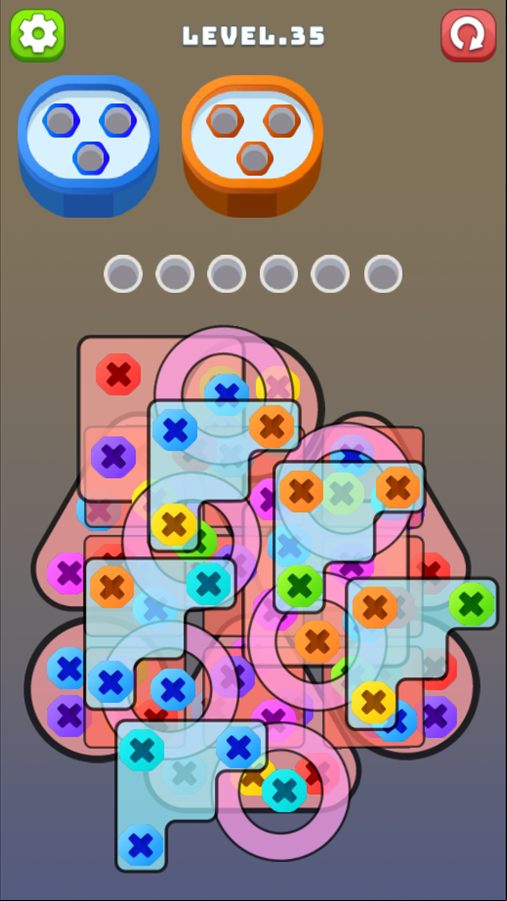 Screw Spin Game Level 35 Screenshot.