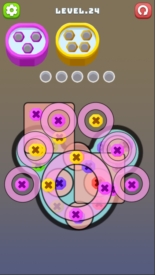 Screw Spin Game Level Challenge Screenshot.