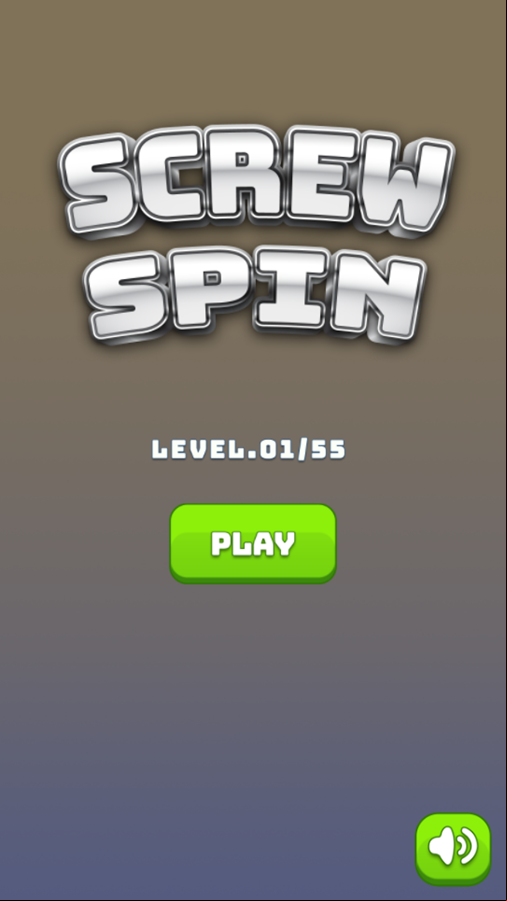 Screw Spin Game Welcome Screen Screenshot.