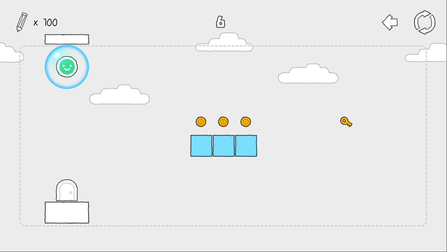 Scribble World Drawing Puzzle Game Level With Ice Cubes Screenshot.