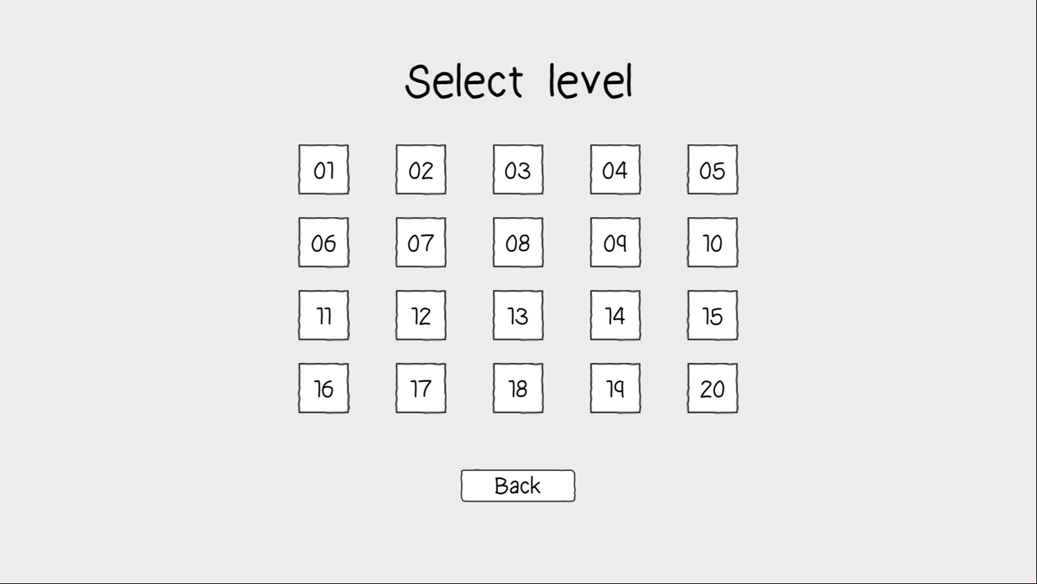 Scribble World Drawing Puzzle Game Level Select Screen Screenshot.