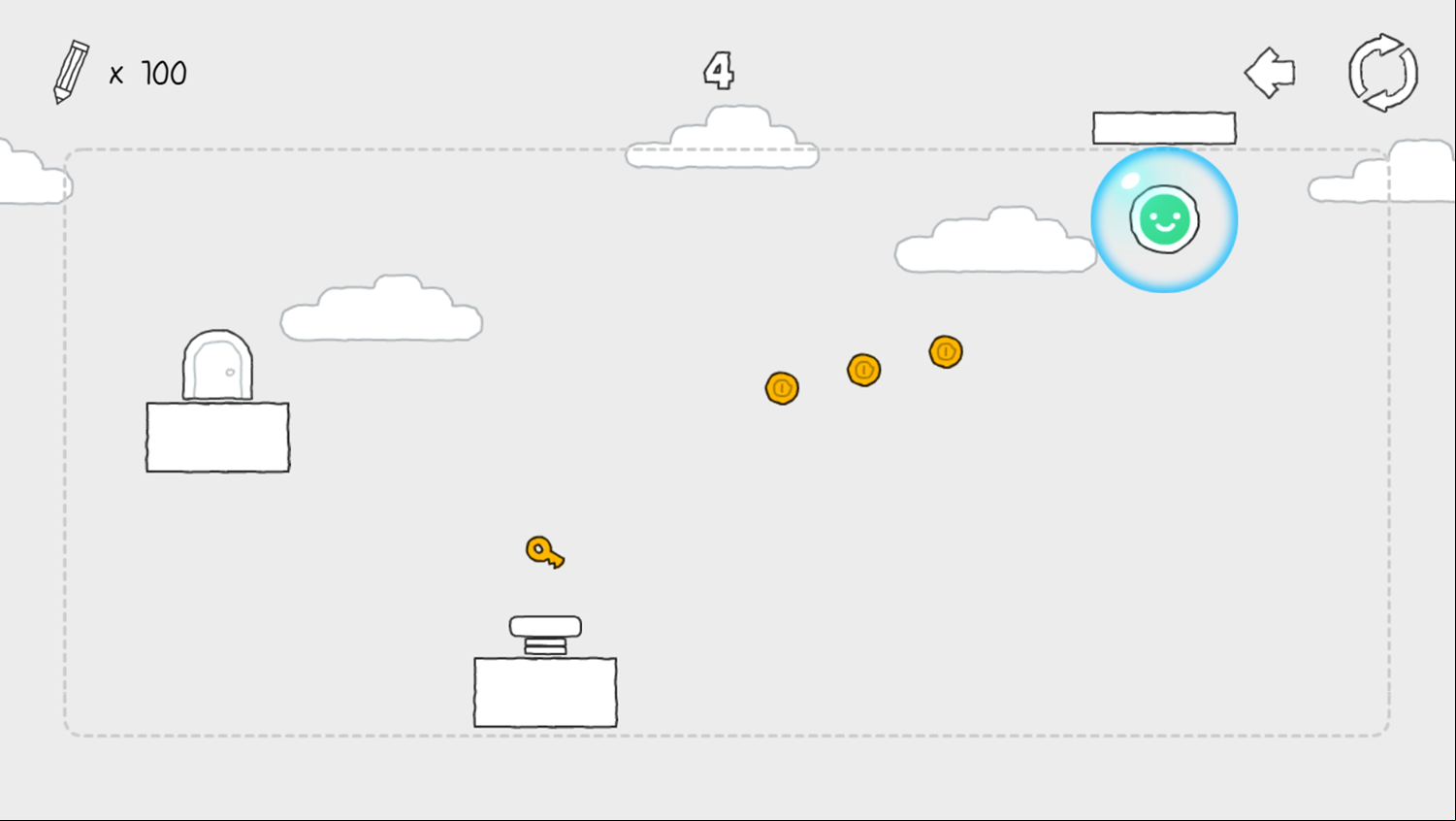 Scribble World Drawing Puzzle Game Level With a Spring Screenshot.