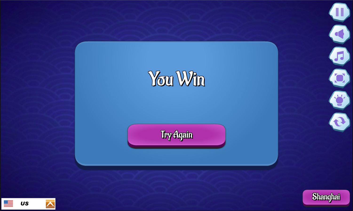Shanghai Dynasty Game For Kids You Win Screen Screenshot.