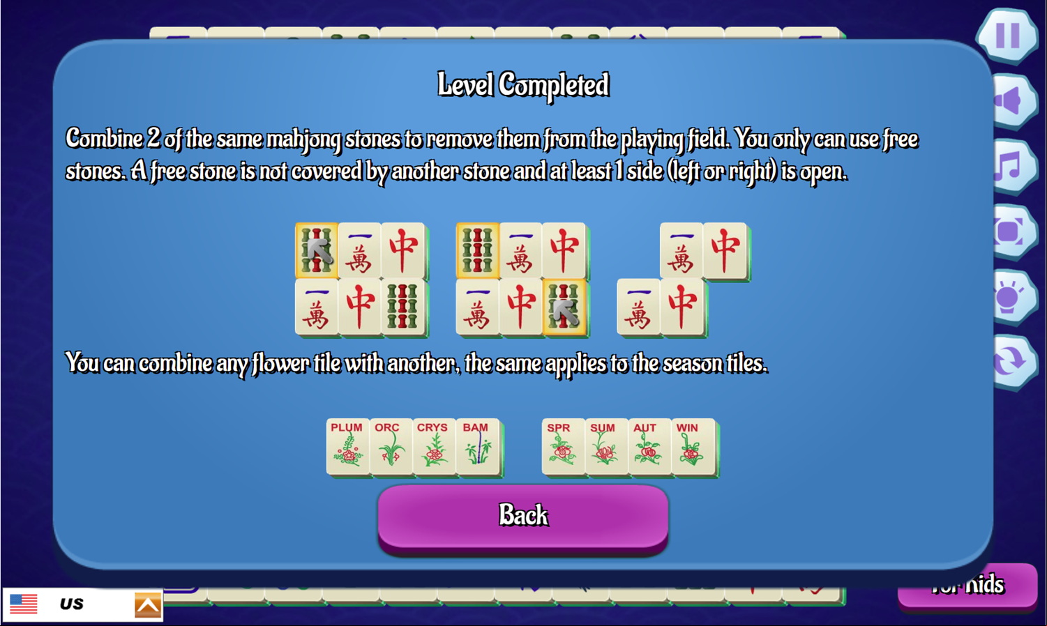 Shanghai Dynasty Game How to Play Screen Screenshot.