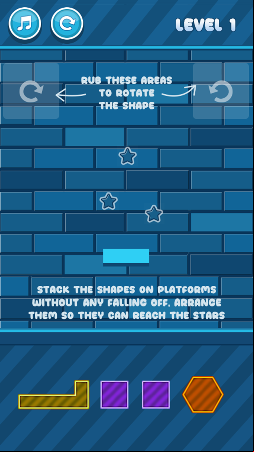 Shape Balance Game Level Start Screenshot.