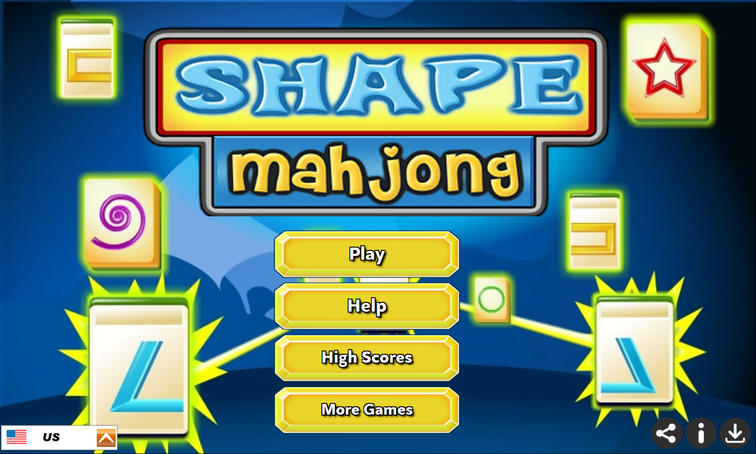 Shape Mahjong Game Welcome Screen Screenshot.