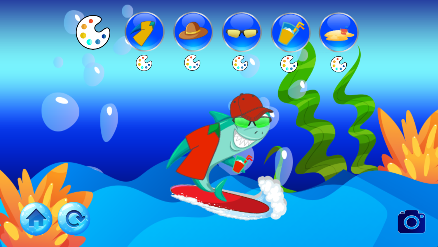 Shark Attack Game Change Accessories Screenshot.