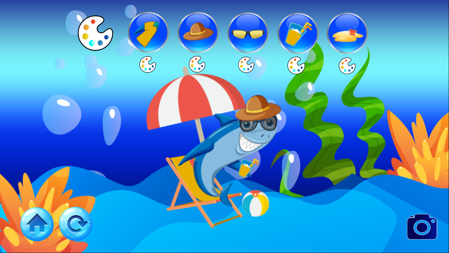 Shark Attack Game Start Screenshot.