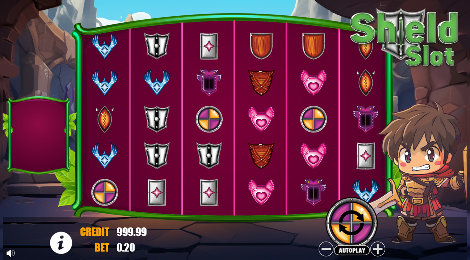 Shield Slot Game Welcome Screen Screenshot.