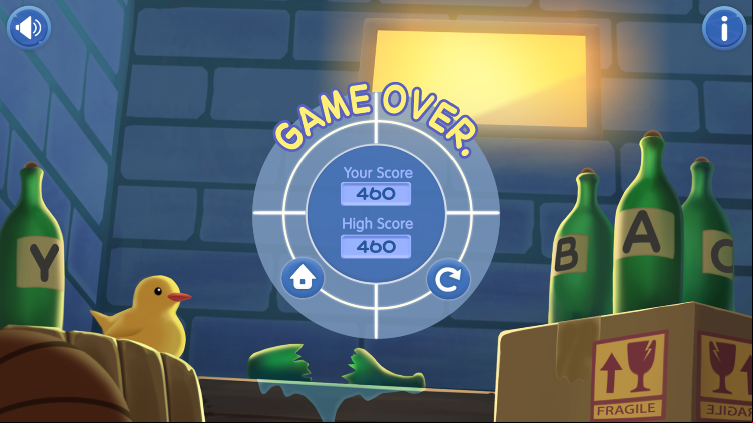 Shoot That Fast Game Over Screenshot.