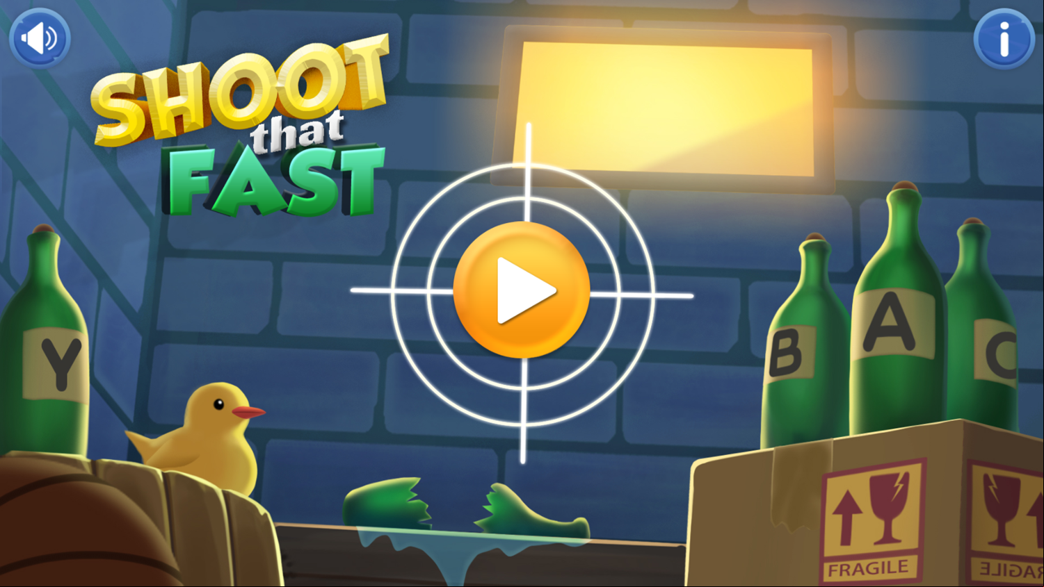 Shoot That Fast Game Welcome Screen Screenshot.