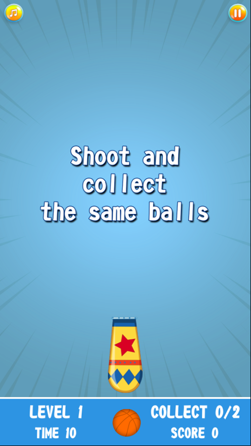 Shooting Balls Game Start Screenshot.