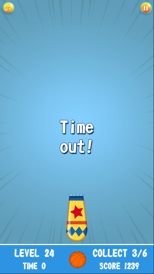 Shooting Balls Game Time Out Screenshot.