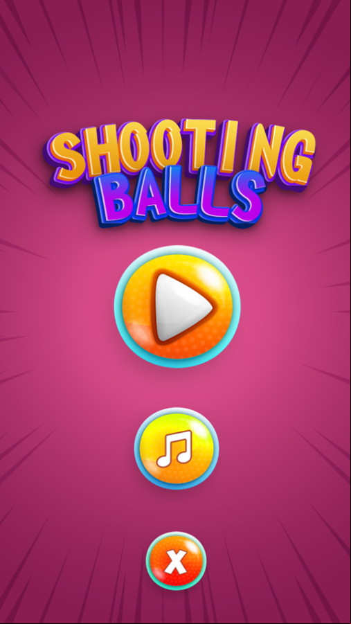 Shooting Balls Game Welcome Screen Screenshot.