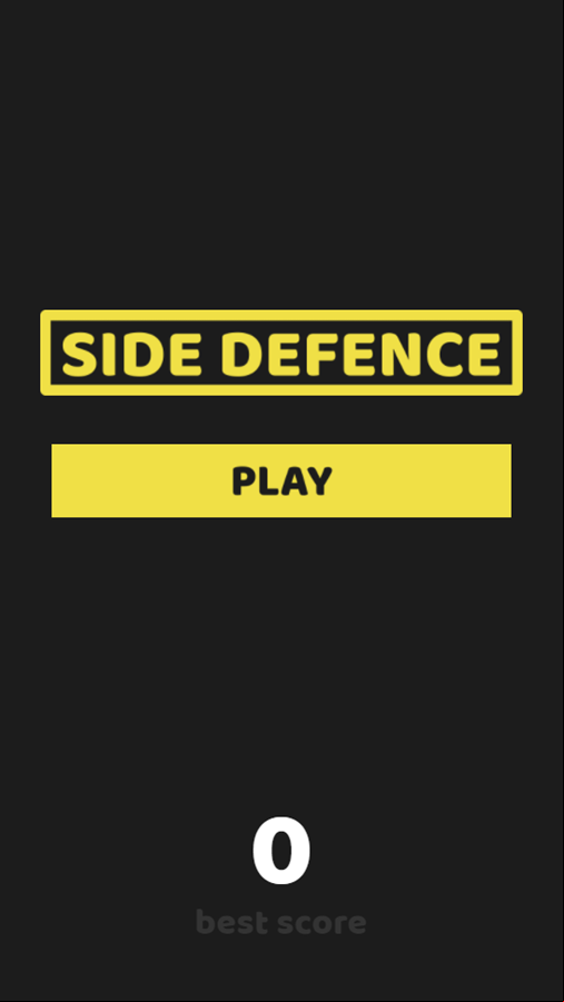 Side Defence Game Welcome Screen Screenshot.