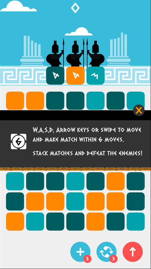 Six Moves Game Movement Instructions Screen Screenshot.