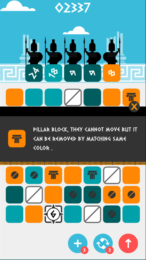 Six Moves Game Pillar Block Instructions Screen Screenshot.