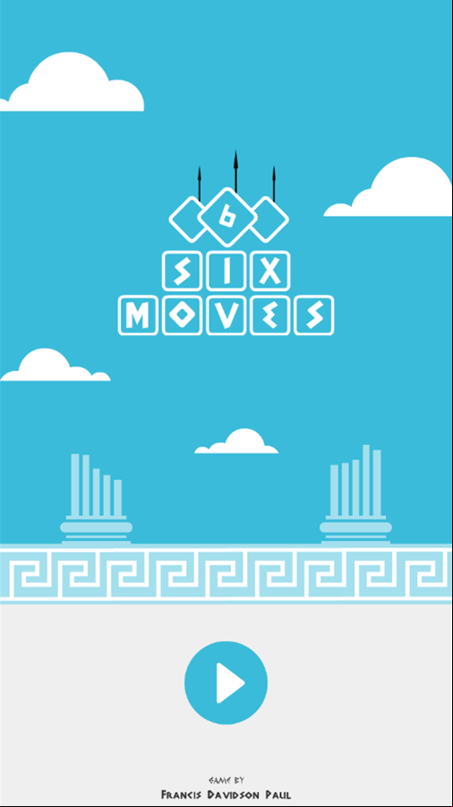 Six Moves Game Welcome Screen Screenshot.