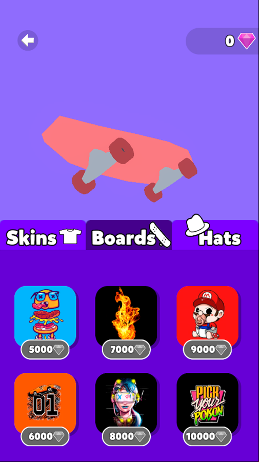 Skater Twist Game Shop Screenshot.