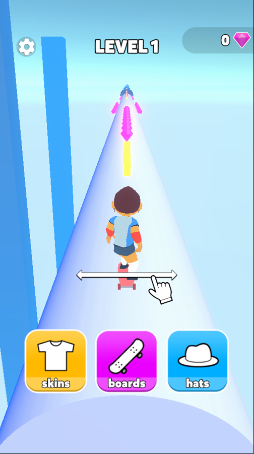 Skater Twist Game Welcome Screen Screenshot.