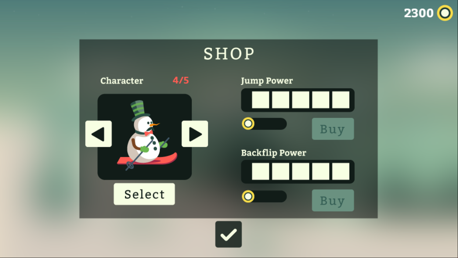 Ski Slopes Game Shop Fully Upgraded Screenshot.