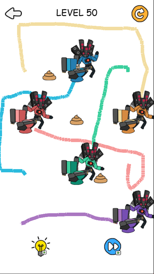 Skibydi Rush Draw to Toilet Game Final Level Complete Screenshot.