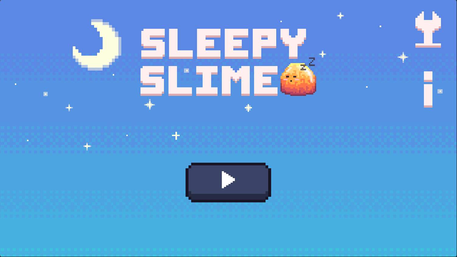 Sleepy Slime Game Welcome Screen Screenshot.