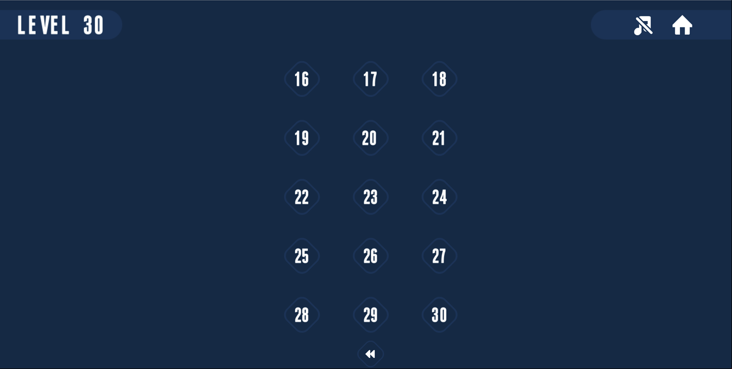 Slide Path Game Level Select Screen Screenshot.