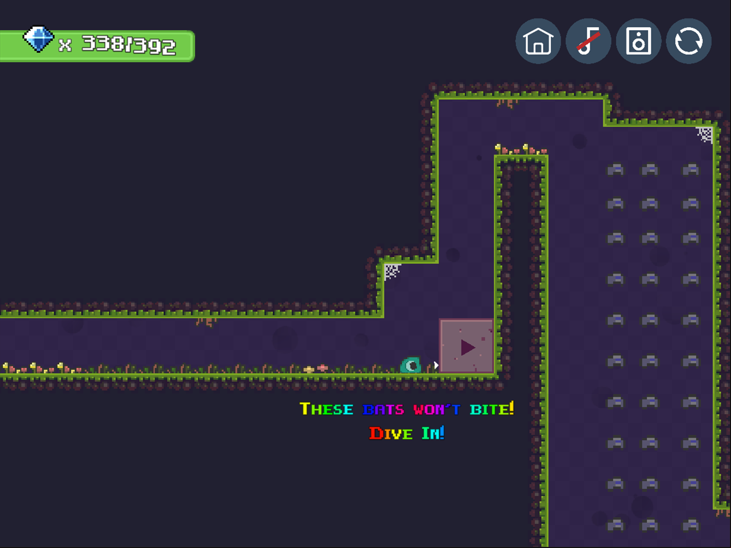 Slime Climb Game Bonus Level Bats Section Screenshot.