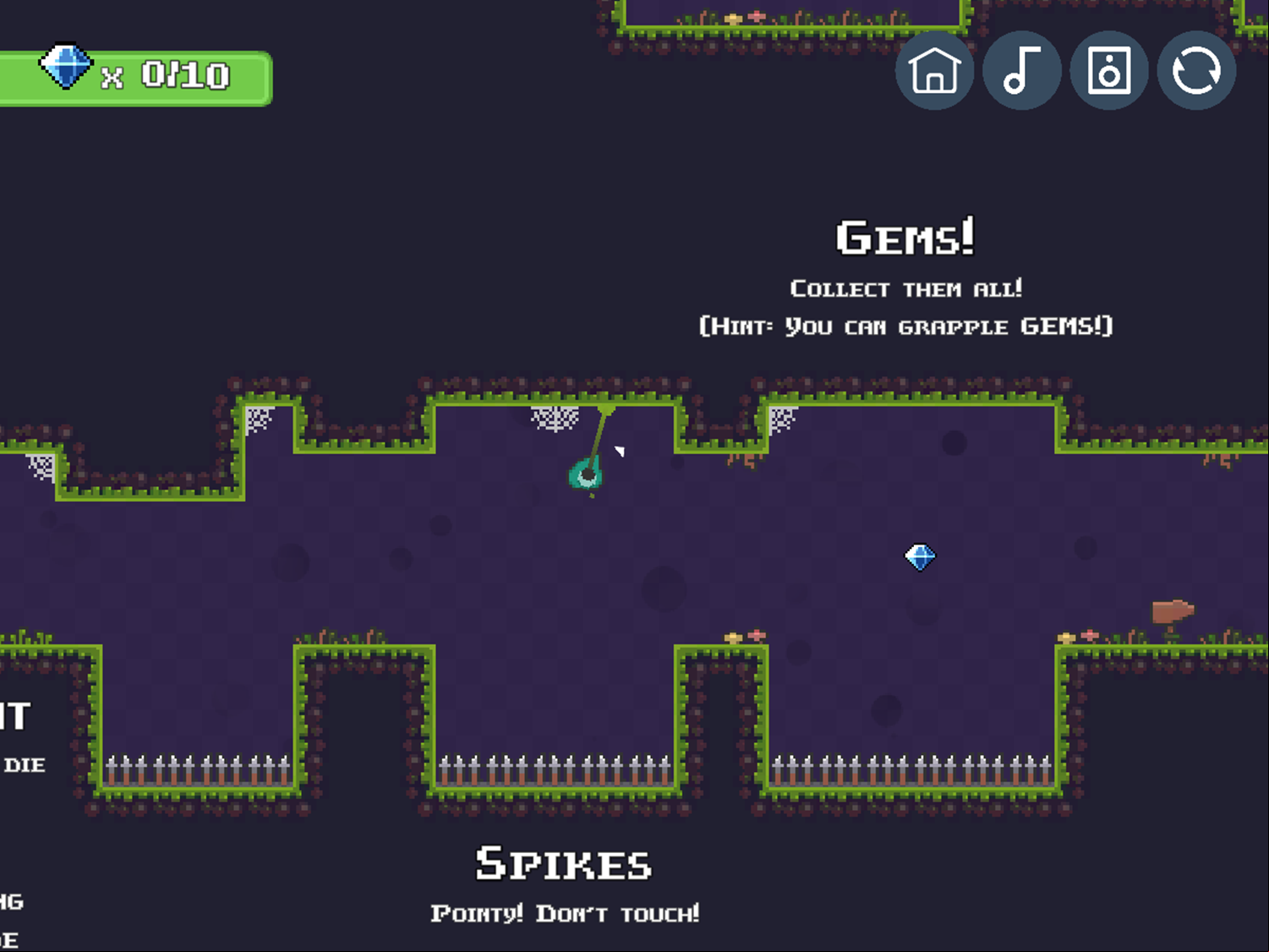 Slime Climb Game Instructions Screenshot.