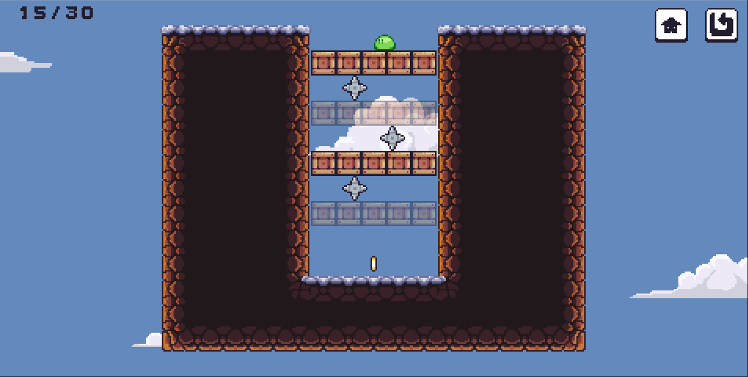 Slime Switch Game Flying Blades Screenshot.
