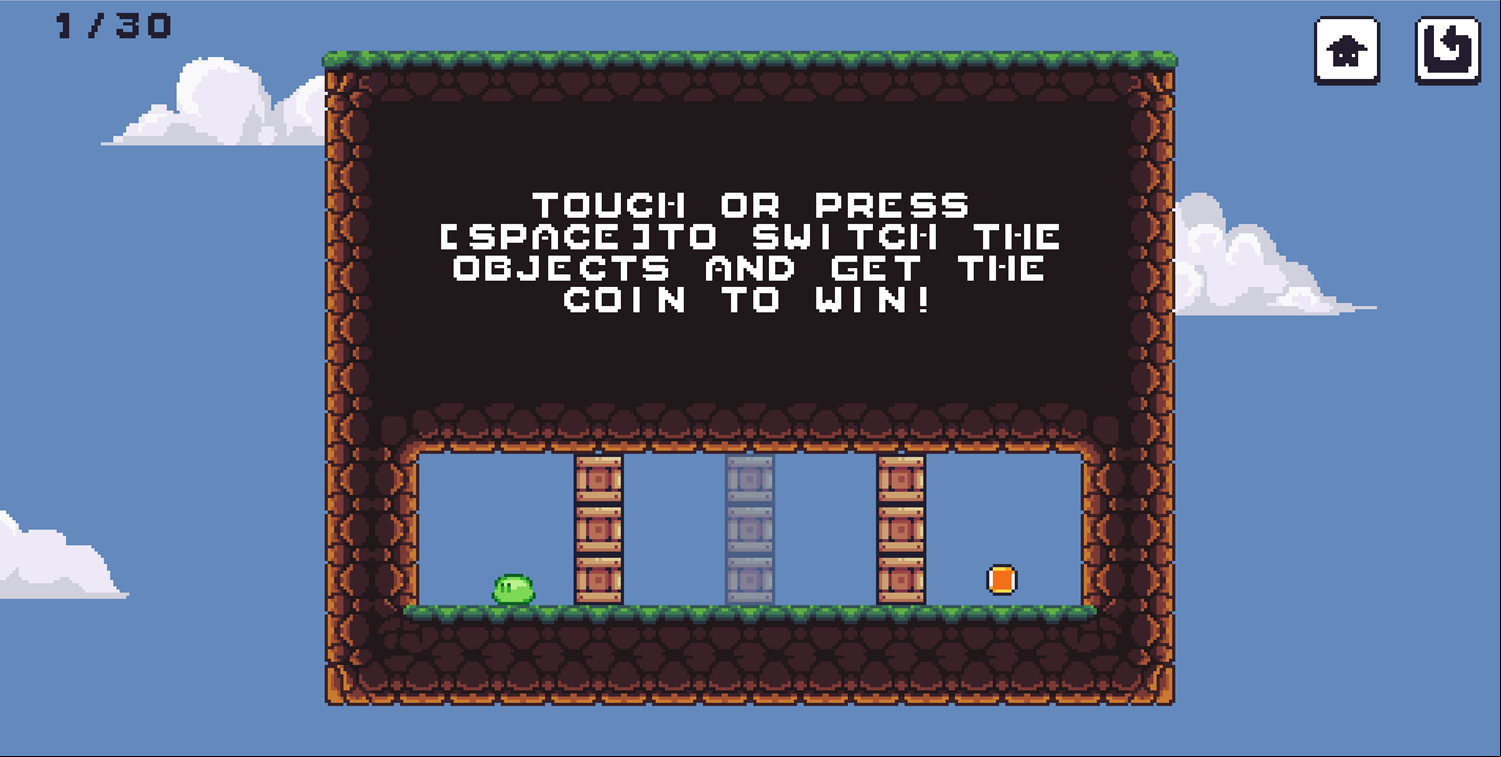 Slime Switch Game How to Play Screen Screenshot.