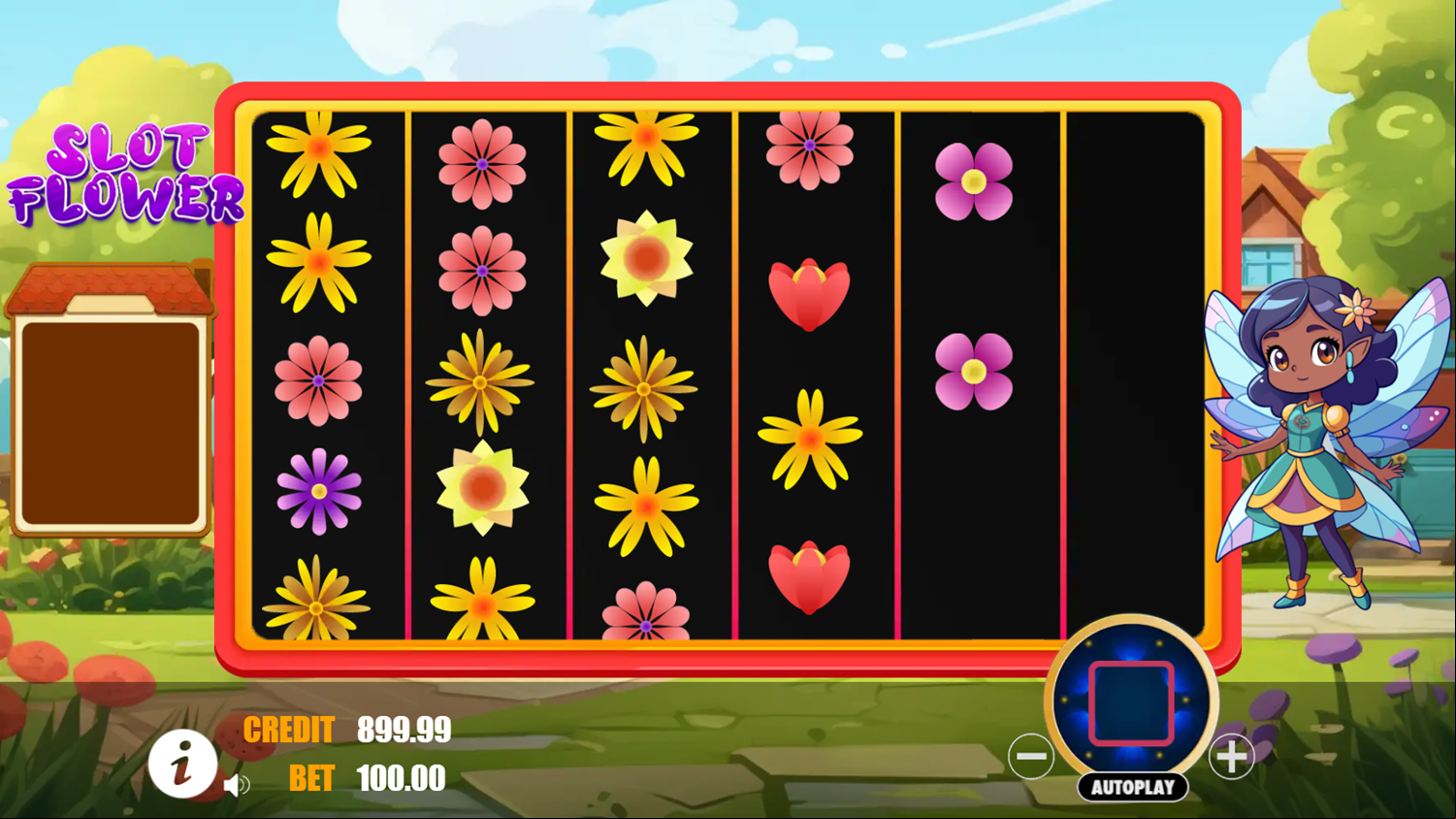 Slot Flower Game Spin Simulation Screenshot.